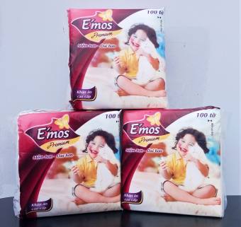 Combo 5 Gói Khăn giấy vuông EMOS (330mmx330mm), Giấy siêu dai, Mềm mịn, Giá siêu tiết kiệm