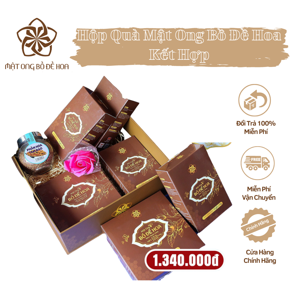 Hộp quà mật ong kết hợp - mật ong bồ đề hoa mật ong rừng tự nhiên nguyên chất hương thơm đặc biệt