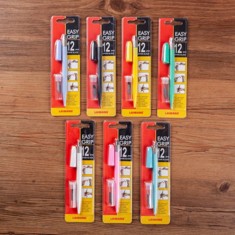 Bộ dao Cắt Tỉa Trổ họa tiết Kèm 12 Lưỡi Dao EASY GRIP cắt Washi Dao kỹ thuật Haramshop