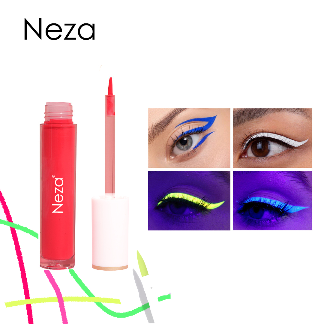 Gambar Neza Waterproof Fluorescent Eyeliner neon Color Luminous Longlasting UV Liquid Eyeliner Pen Long wear Quick drying Holiday Party Cosmetics Eye Makeup
