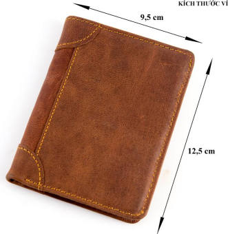 Ví Nam Da Bò Bóp Nam Da Bò Thật Cao Cấp ELMEE Ví Đứng Nam Thời Trang Da Mềm Mịn Kiểu Dáng Tinh Tế Sang Trọng - VD1
