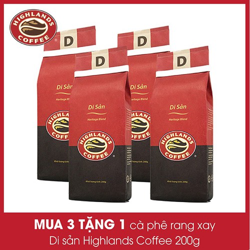 [Combo 4] Cà phê Rang xay Di Sản Highlands Coffee 200g