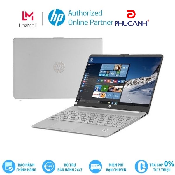 Laptop máy tính xách tay HP 15s-du1105TU 2Z6L3PA (i3-10110U/ 4GB/ 256GB SSD/ 15.6/ VGA ON/ Win10/ Silver)Hàng chính hãng