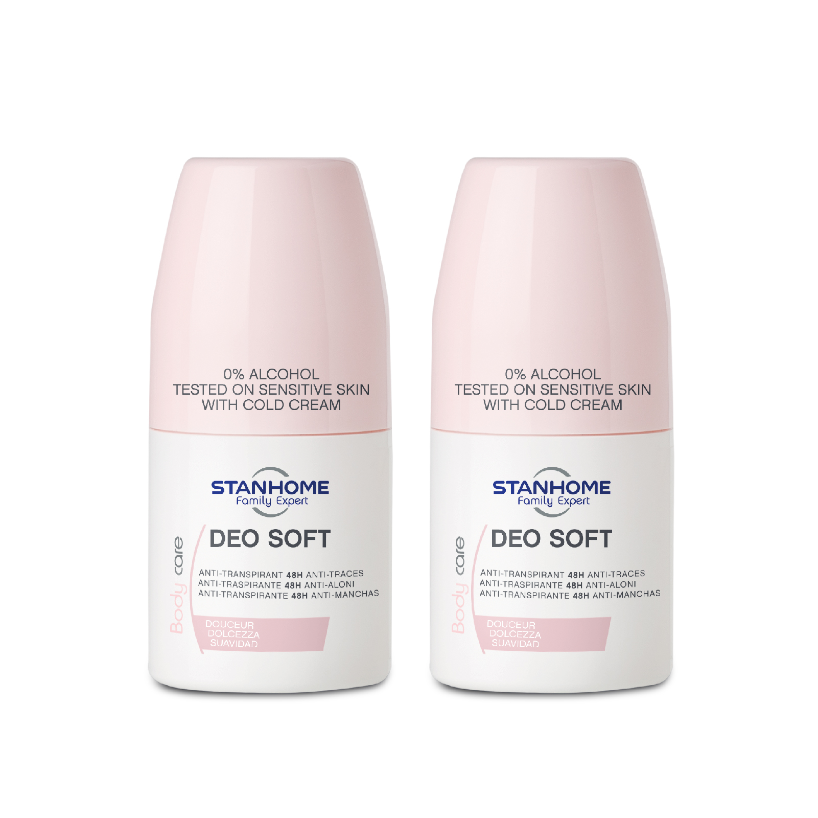 Combo 2 lăn khử mùi không cồn cho da nhạy cảm Stanhome Family Expert Deo Soft 50ml/lọ