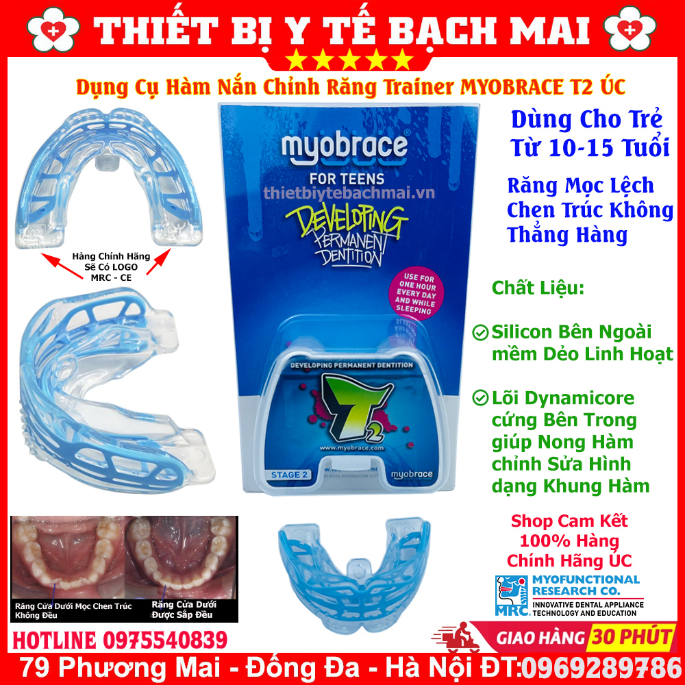 Khí cụ chỉnh nha myobrace trainer t2, dụng cụ niềng răng silicon tại nhà cho trẻ 10-15 tuổi răng mọc lệch lạc, chen chúc, không thẳng hàng