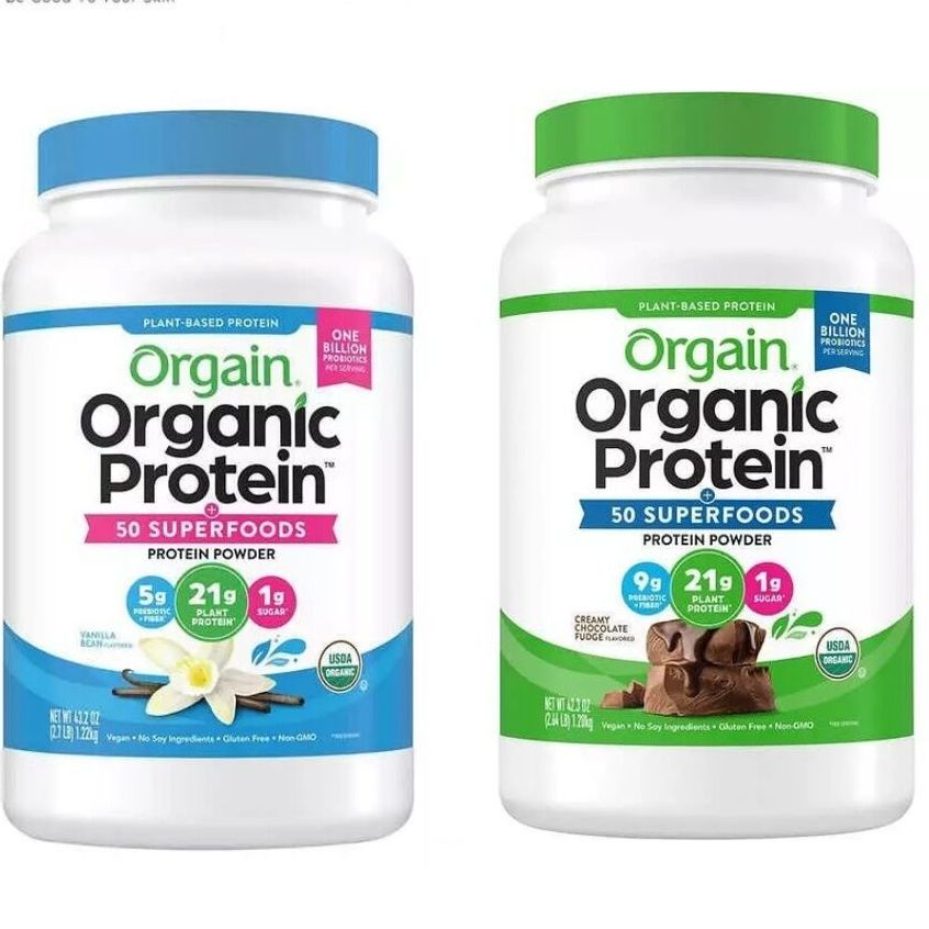 Bột đạm thực vật hữu cơ  Orgain Organic Protein Powder 50 Superfoods hộp 1,2kg của Mỹ