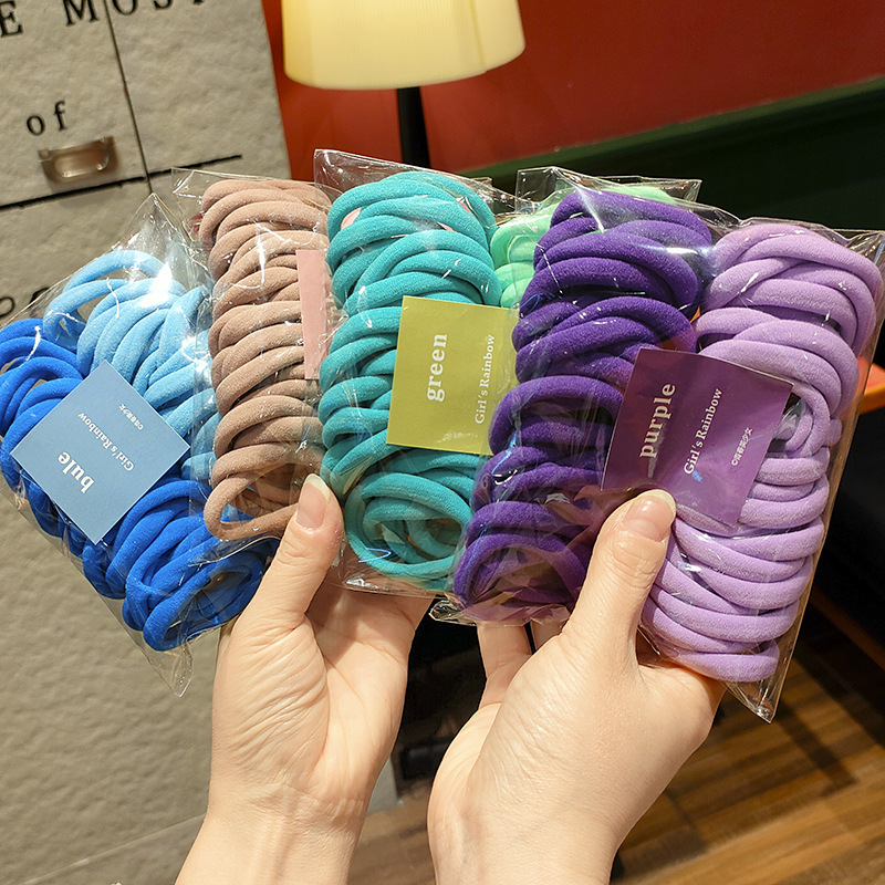 Set 50 dây buộc tóc màu sắc kèm túi zip - UniLabel