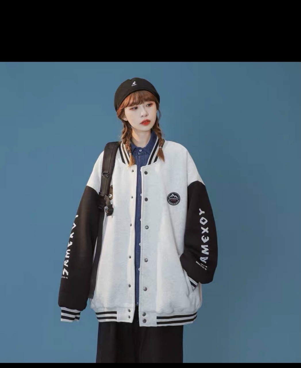 Áo khoác bomber, áo khoác nam nữ , chất thun nỉ cao cấp from rộng logo thêu hình gấu siêu xinh. xtu