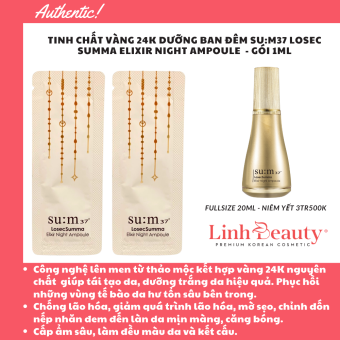 Combo 5/10/30 Gói Tinh chất Vàng 24K Dưỡng Ban đêm Su:m37 Losec Summa Elixir night Ampoule  - gói 1ml