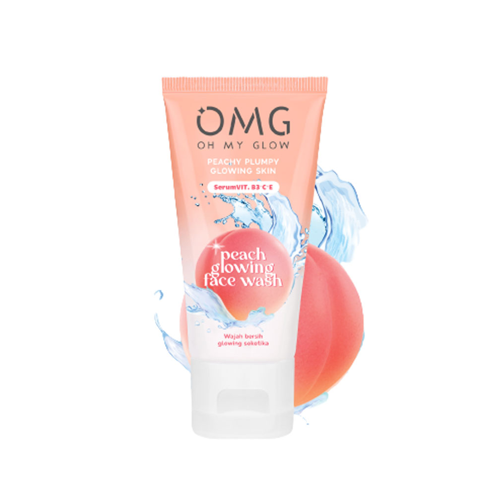 OMG Oh My Glow Peach Glowing Face Wash 50 gr / 9 gr - Sabun Wajah