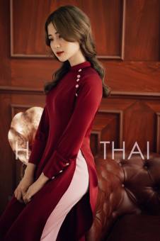 Bộ áo dài cách tân lụa tằm