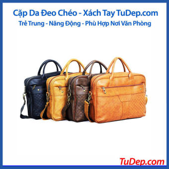Cặp Da Nam Tư Đẹp Cao Cấp Cặp Xách Da Nam Đeo Chéo Đa Năng Công Sở Đi Học Chơi Đựng Latop Cấp 1 2 3( HQ18)
