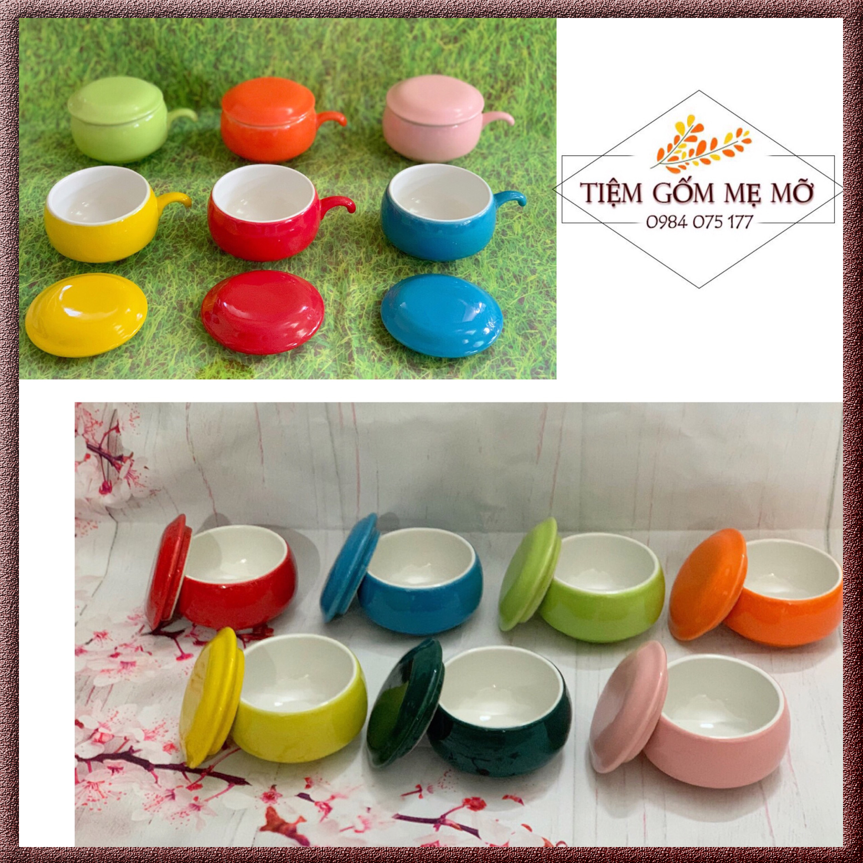 Hũ sứ caramen, hũ cốc sữa chua dáng béo dung tích 100ml - gốm sứ Bát Tràng
