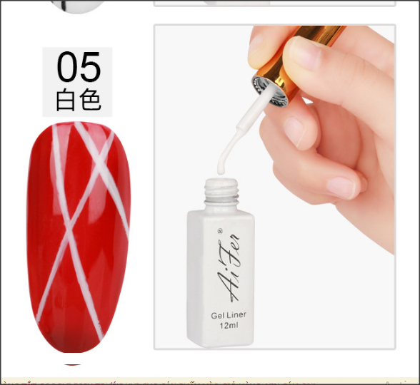 Sơn gel cọ nét Ai fer chai 12ml vẽ móng làm nail mi spa phun xăm shop Nailart