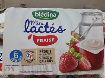 SỮA CHUA NGUỘI BLEDINA VỊ DÂU CHO BÉ TỪ 6 THÁNG TUỔI  VỈ 6 HỘP 330G DATE T8.2024