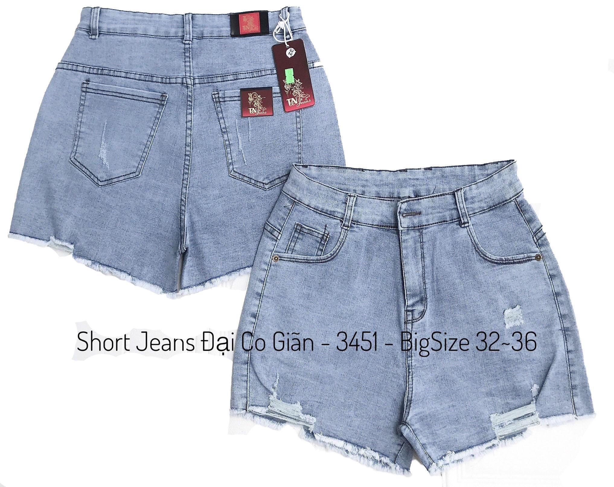 Quần short bò nữ hàng co giãn ảnh chụp thật bigsize mã 3451