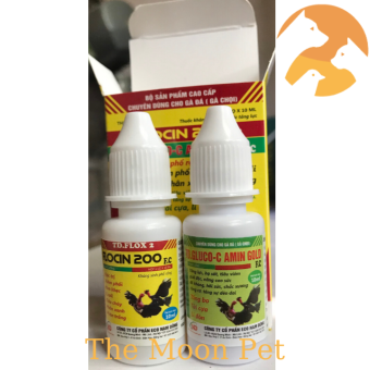 Flocin 200 Thuốc cho gà đá cặp kháng sinh + tăng lực gà đá hộp 2 chai [mỗi chai 10 ml]