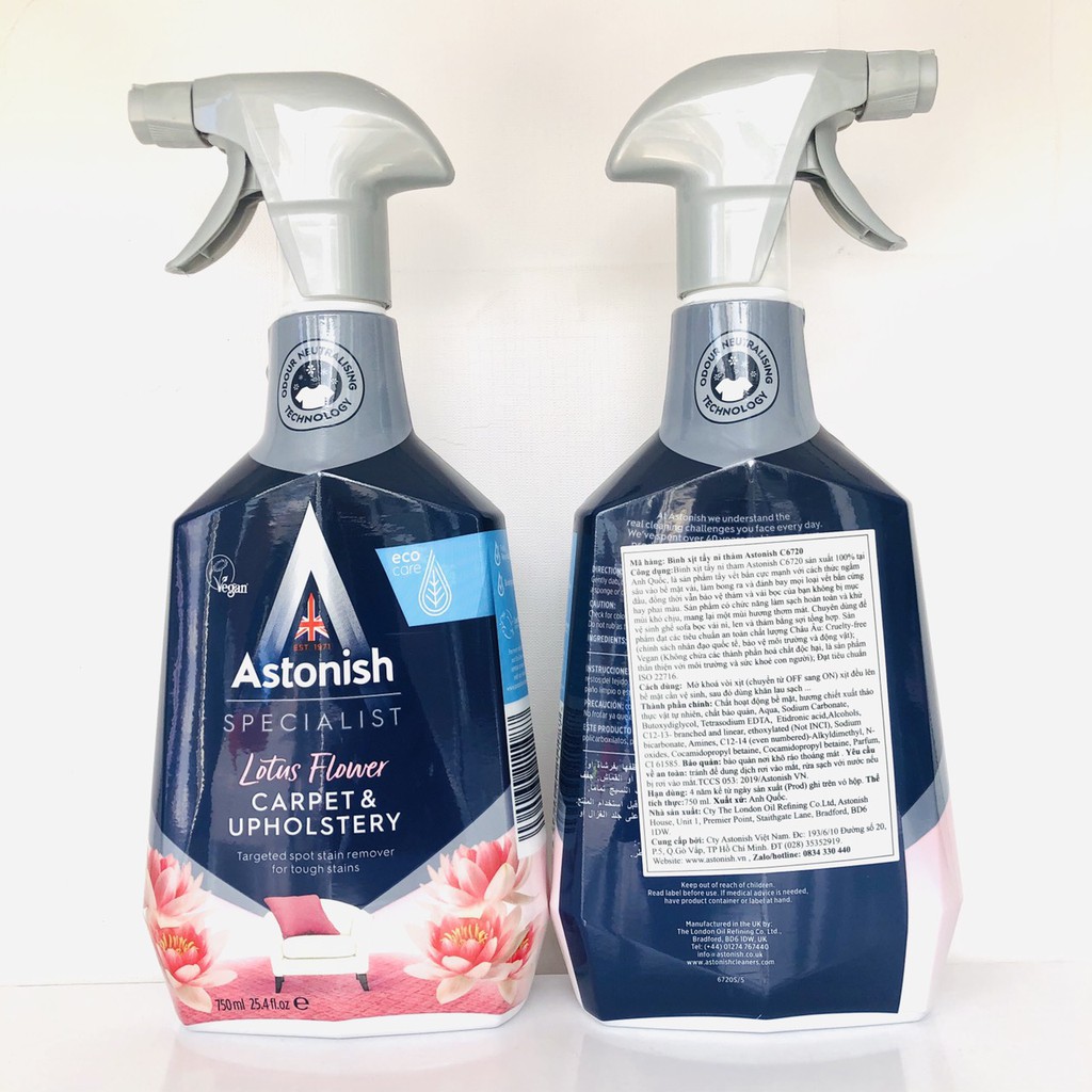 Bình xịt tẩy nỉ thảm Astonish C6720
