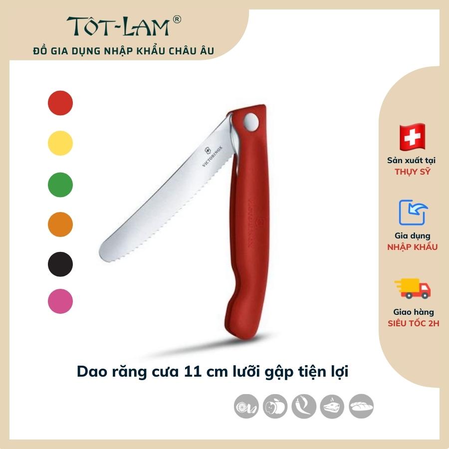 Dao gấp Victorinox Thụy Sĩ lưỡi răng cưa 11cm cán nhựa