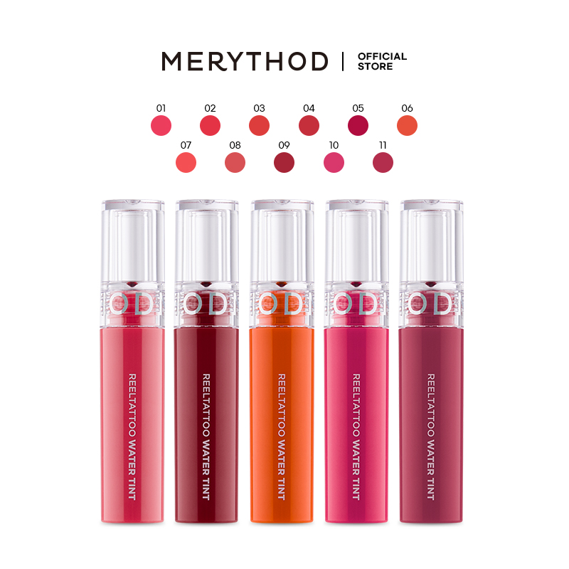 Gambar MERYTHOD Reel Tattoo Water Lip Tint Glossy Quick Setting Waterproof Made in Korea
