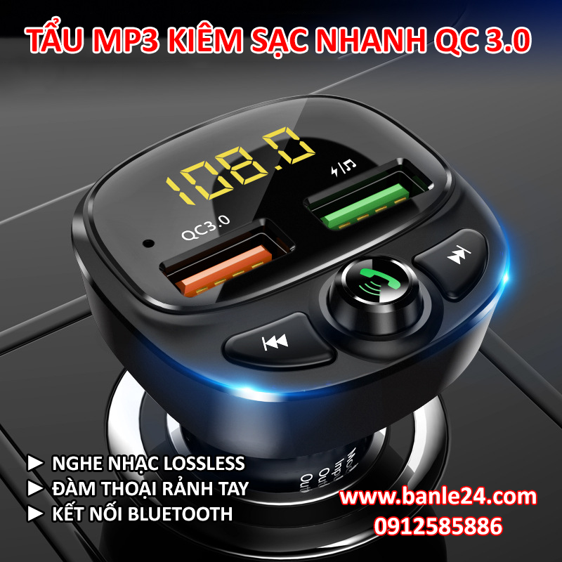 Tẩu nghe nhạc MP3 Bluetooth kiêm sạc nhanh HY-87