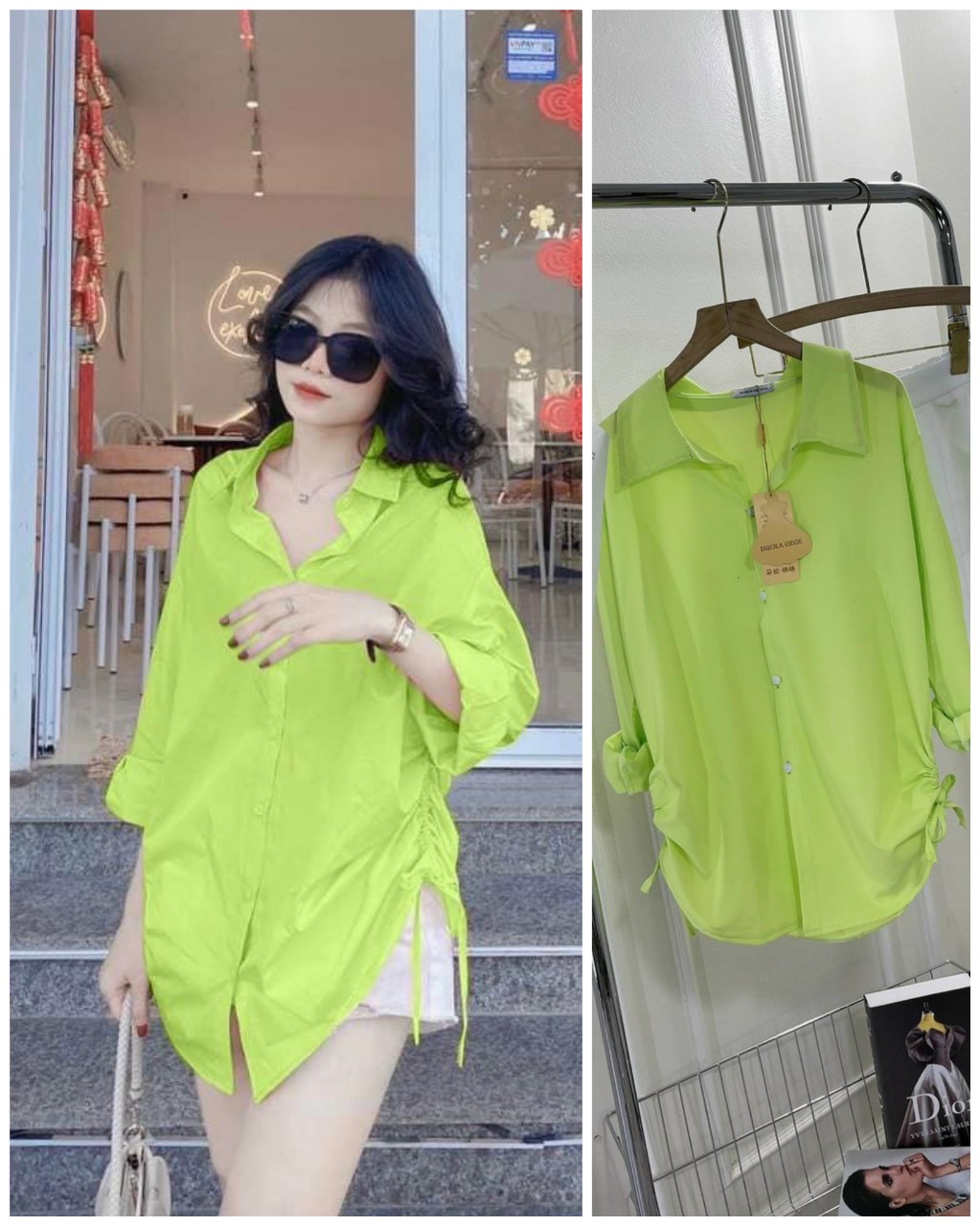 Sét bộ sơ mi kèm quần shot chất cotton lạnh sơ mi đũi cao cấp