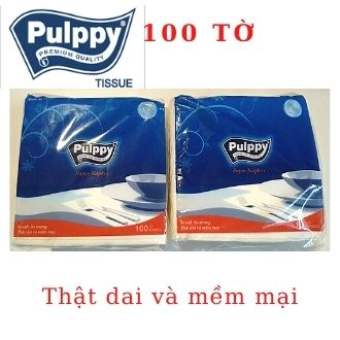 2 Khăn giấy vuông Pulppy 100 tờ (2 bịch )