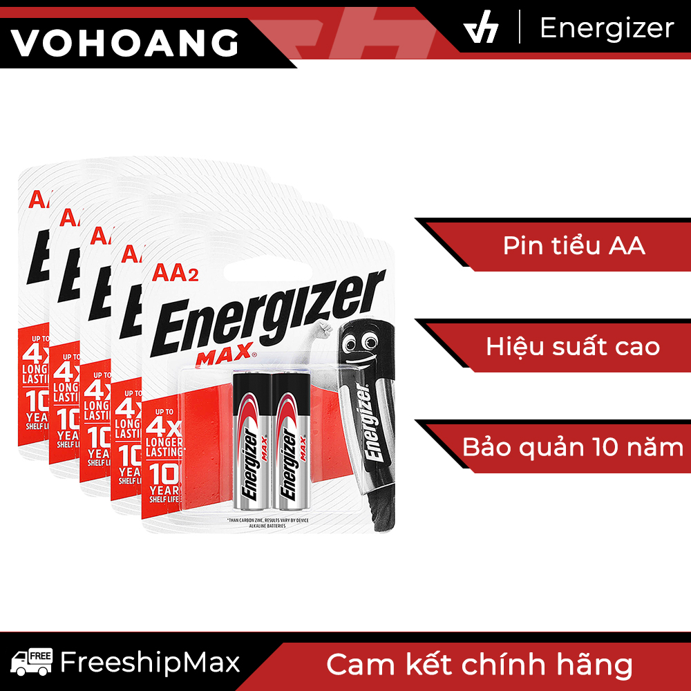 Bộ 10 pin AA Alkaline Energizer E91 chất lượng cao tương thích mọi thiết bị