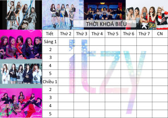 combo 2 thời Khoá Biểu itzy TKB47 A5 cute hoạt hình thần tượng idol