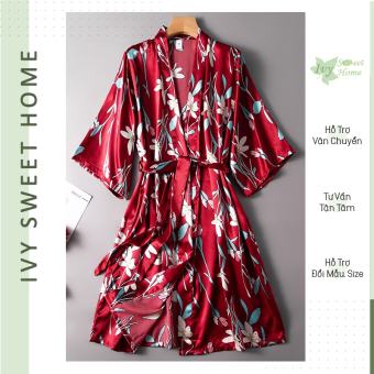 Áo Kimono Ngủ Lụa 🌸 Yukata Mặc Nhà