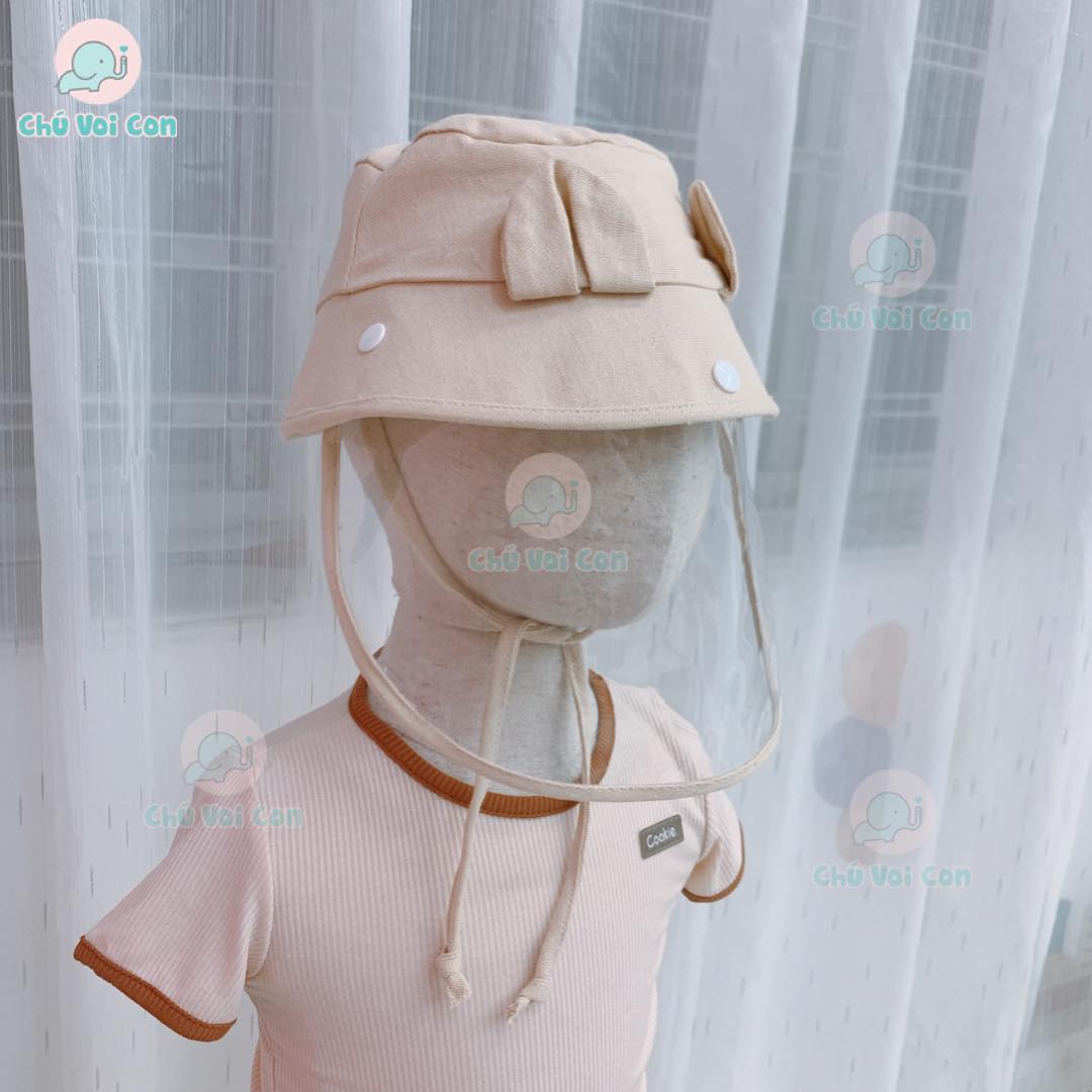 Mũ Vành Tròn Linen Kèm Tấm Chắn Chống Giọt Bắn Kakummi Nhiều Màu