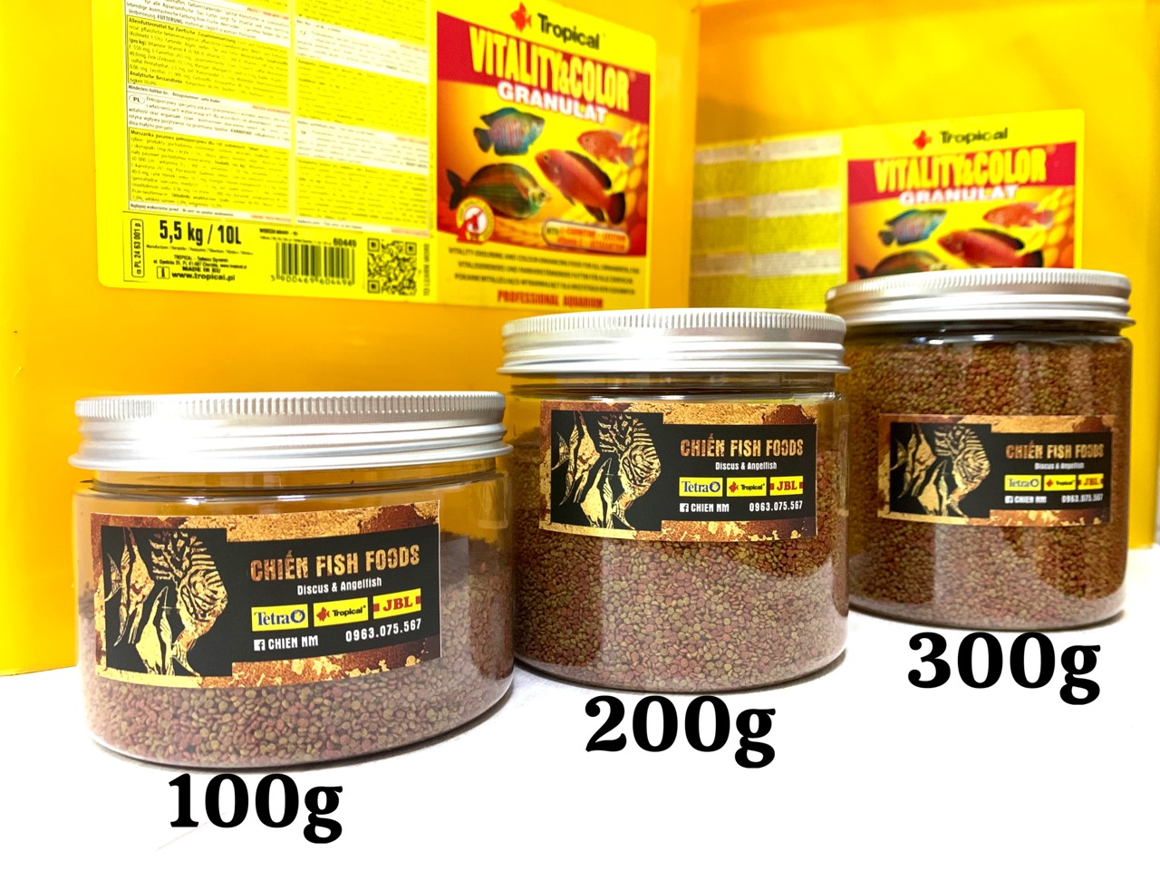 [Rẻ Vô Địch] REPACK - Thức ăn tăng màu TROPICAL VITALITY & COLOUR GRANULAT (Triết lẻ 100g)