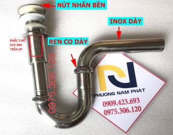 Xi Phông Xả Chậu Rửa Mặt Lavabo Co Đẹp X04FA Fotar XẢ NHẤN, inox 304 chống han gỉ, co dày, nút nhấn tốt, lắp chậu lavabo có xả tràn