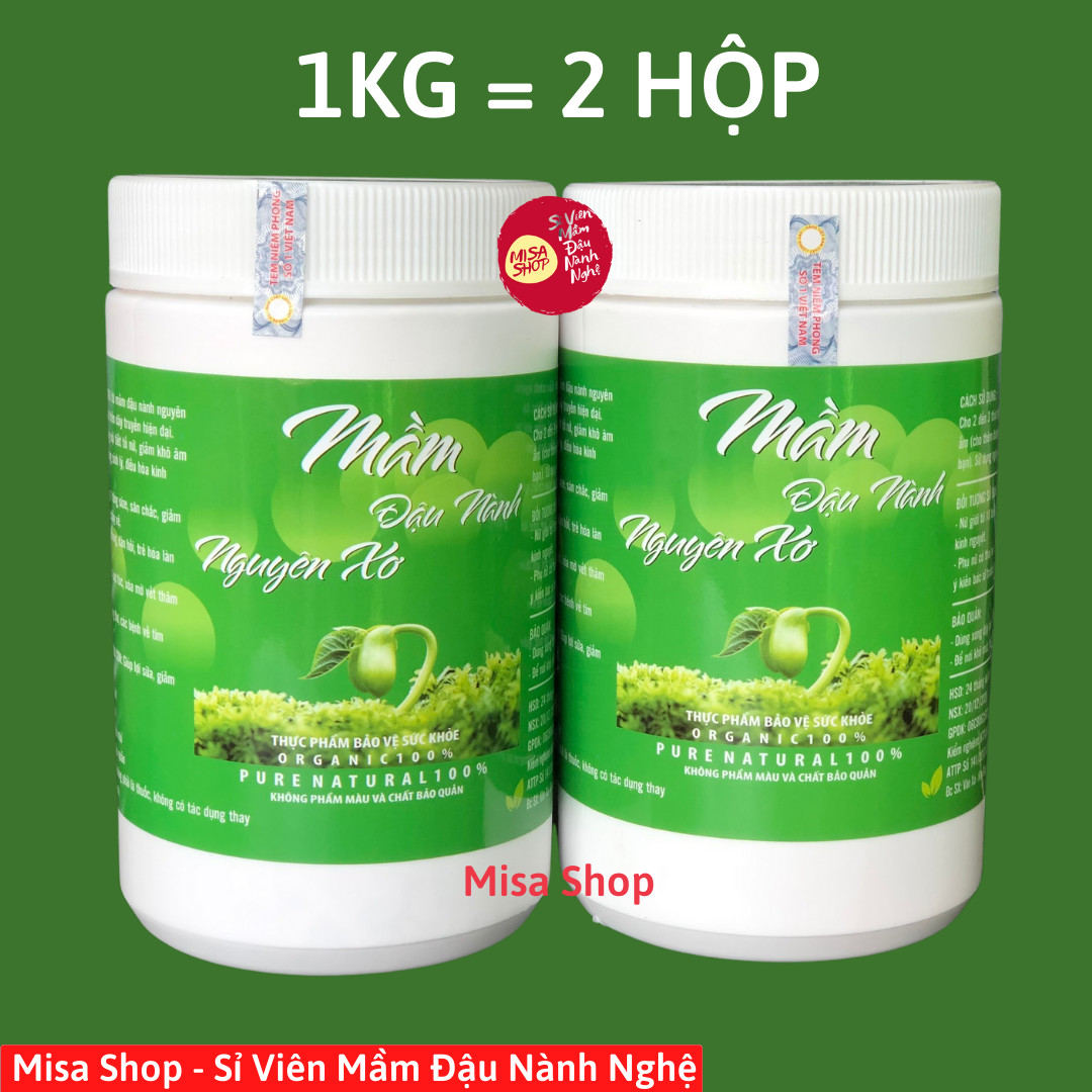 [MIỄN SHIP] Combo 2 hộp = 1Kg Bột Mầm Đậu Nành Nguyên Xơ, Nguyên Chất có Chứng Nhận An Toàn Thực Phẩm
