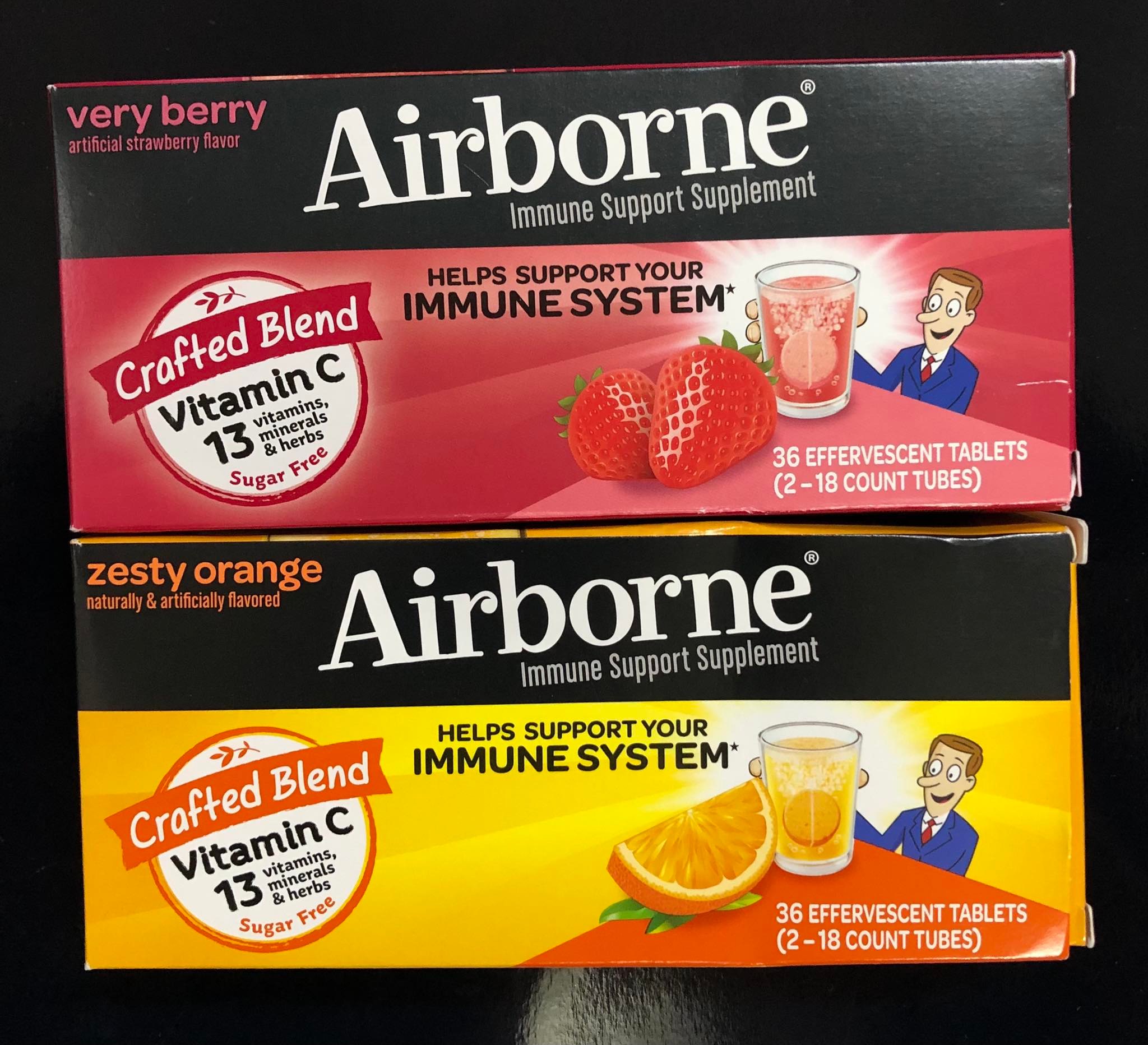 Viên sủi C Airborne Origial Immune Support Vitamin C 1000mg của Mỹ