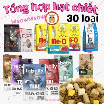 thức ăn hạt mèo chiết (me-o, catsrang, cat eye, cat on, nabirang, reflex , mister donu, snappy tom,N&d,....) 500gr ,1kg