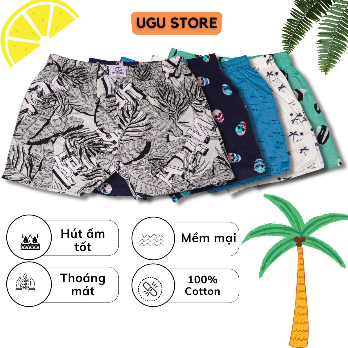 [HCM]Quần Đùi Nam Thun Cotton Mặc Nhà - Quần Đùi Mặc Ngủ Nam Chất Cotton Mát Chun Co Dãn