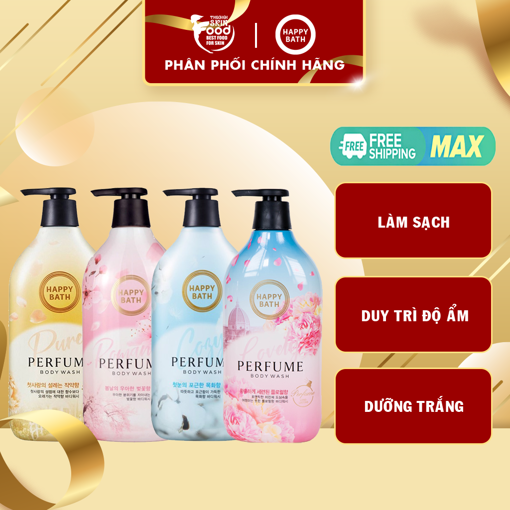 Sữa tắm hương nước hoa happy bath perfume body wash 900g