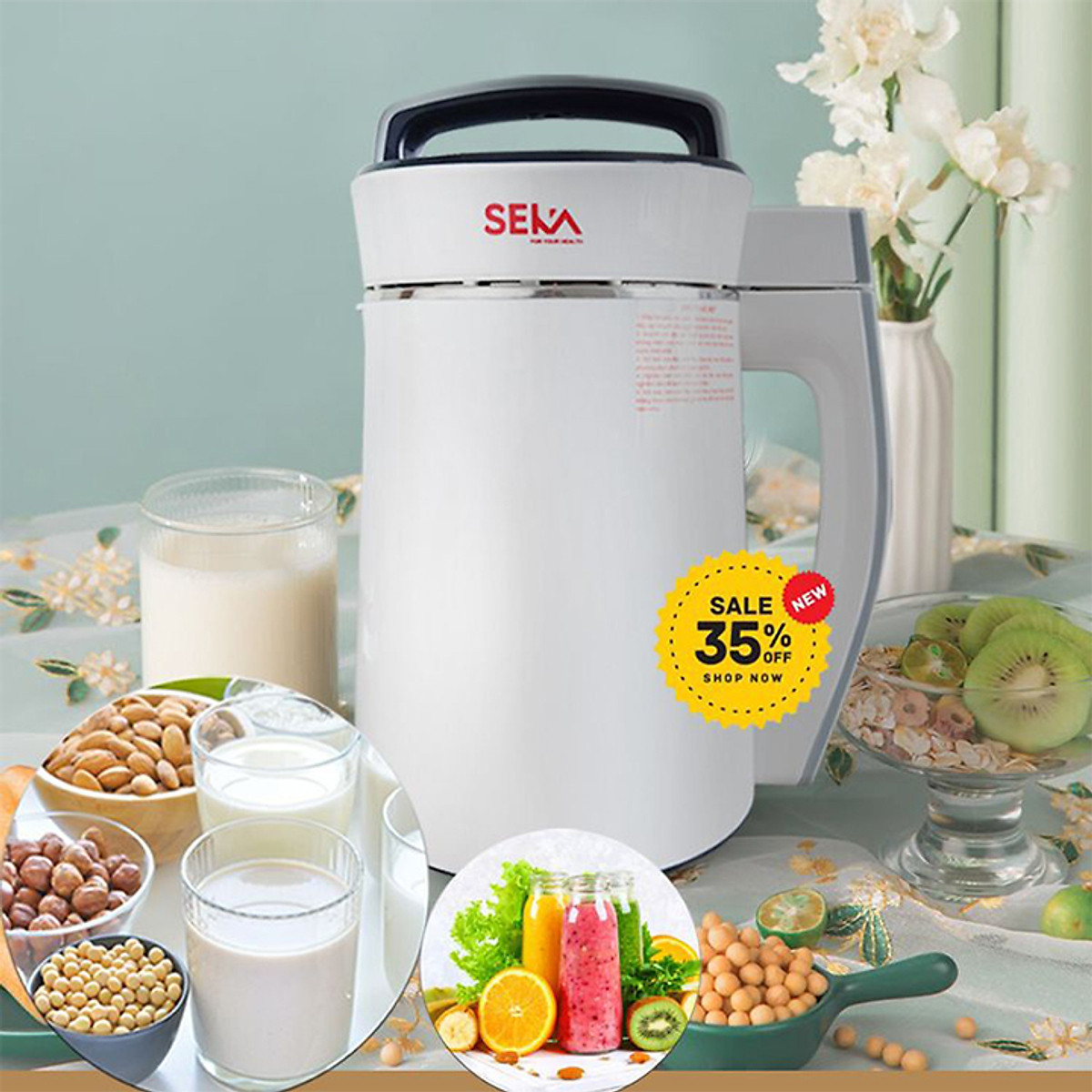 Máy làm sữa hạt seka, máy say nấu đa năng seka, máy say sinh tố seka lnd28 - hàng chính hãng