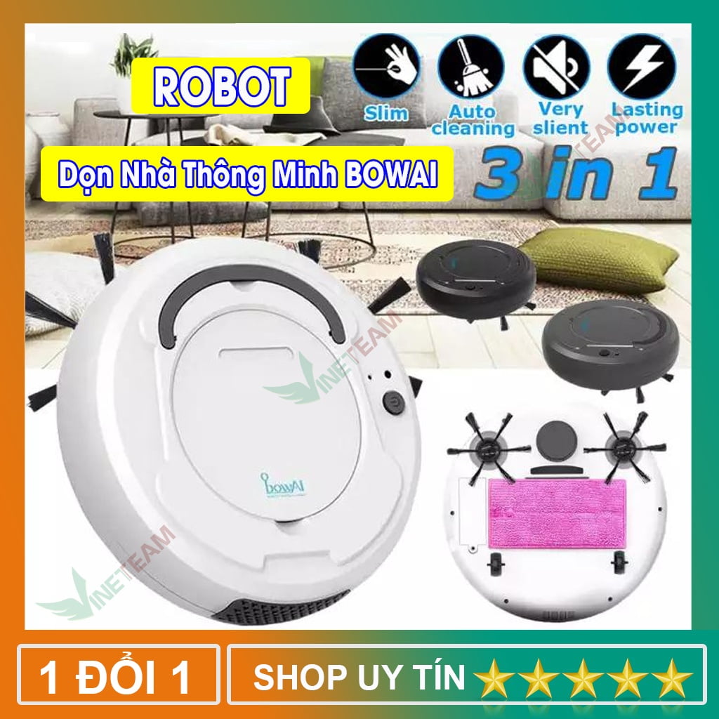 ROBOT Hút Bụi Lau Nhà Thông Minh  Cao Cấp 3 Trong 1 Cảm Biến Chạm-Tự Động Dọn Nhà Làm Sạch Mọi Nơi Trong Sàn Nhà Quét Lau Hút Tất Cả Trong Một-Phù Hợp Cho Mọi Nhà-Bảo Hành 1 Đổi 1