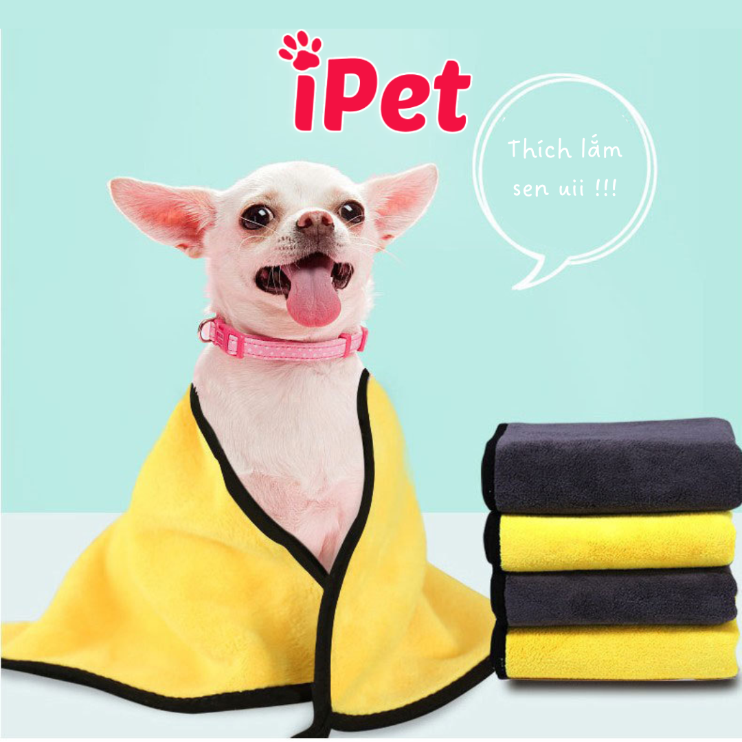 Khăn tắm cho thú cưng chó mèo siêu thấm hút - iPet Shop