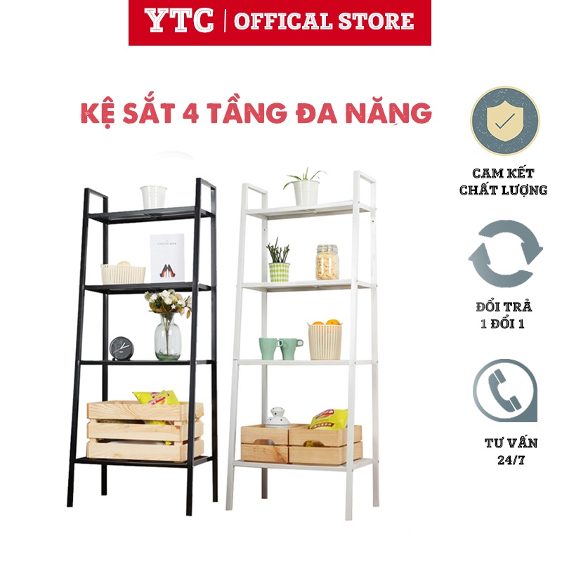 Kệ sắt YTC để đồ 4 tầng đa dụng thiết kế Ikea-K4T01