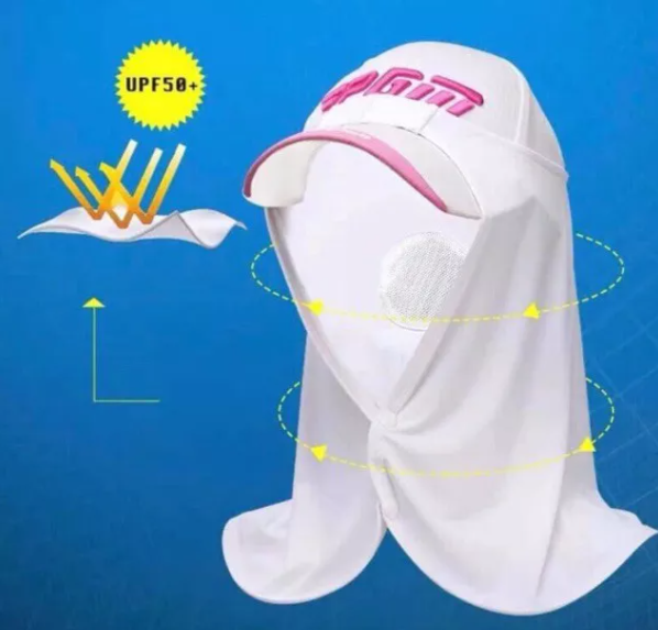 Chùm Mũ Chống Nắng Nam Nữ Chơi Golf PGM Chất Liệu Lụa Băng Mềm Mại Thoáng Mát