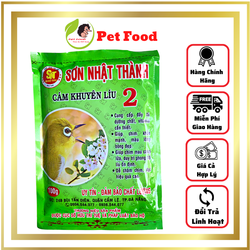 [Free Ship] Cám khuyên sơn Nhật thành, Cám líu số 2, căng lửa, lông bóng mượt, líu ổn định. Pet Food Shop