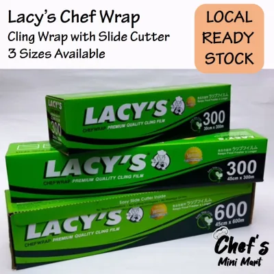 [Ready Stock] Lacy's Cling Wrap with Slide Cutter | Chef Wrap | Food Grade | CF 311 30cm x 300m CF 313 45cm x 300m CF 314 45cm x 600m (1)
