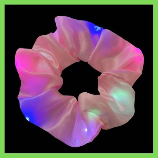 Dây Buộc Tóc Scrunchies Phát Sáng Kiểu Hàn QUốc, Siêu Cute Bằng Vải, Có Đèn Led, Phát Sáng Trong Đêm Siêu Đẹp