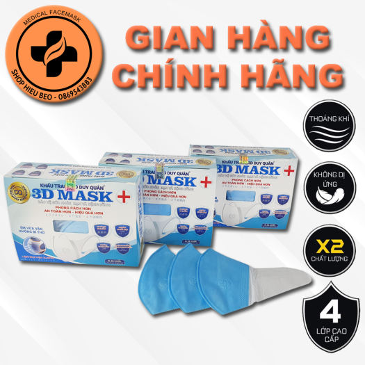 khẩu trang y tế 3d mask màu xanh công nghệ nhật hộp 50 cái công nghệ nhật