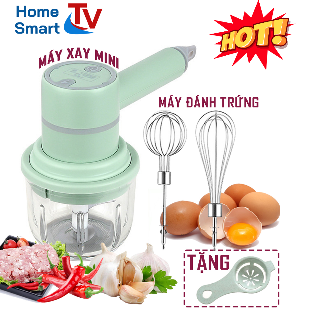 Máy xay kiêm máy đánh trứng 2in1-máy đánh trứng cầm tay mini sạc điện