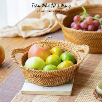 Giỏ mây đựng đồ decor trang trí, rổ mây tre đan đựng hoa quả, bánh kẹo chụp ảnh, picnic