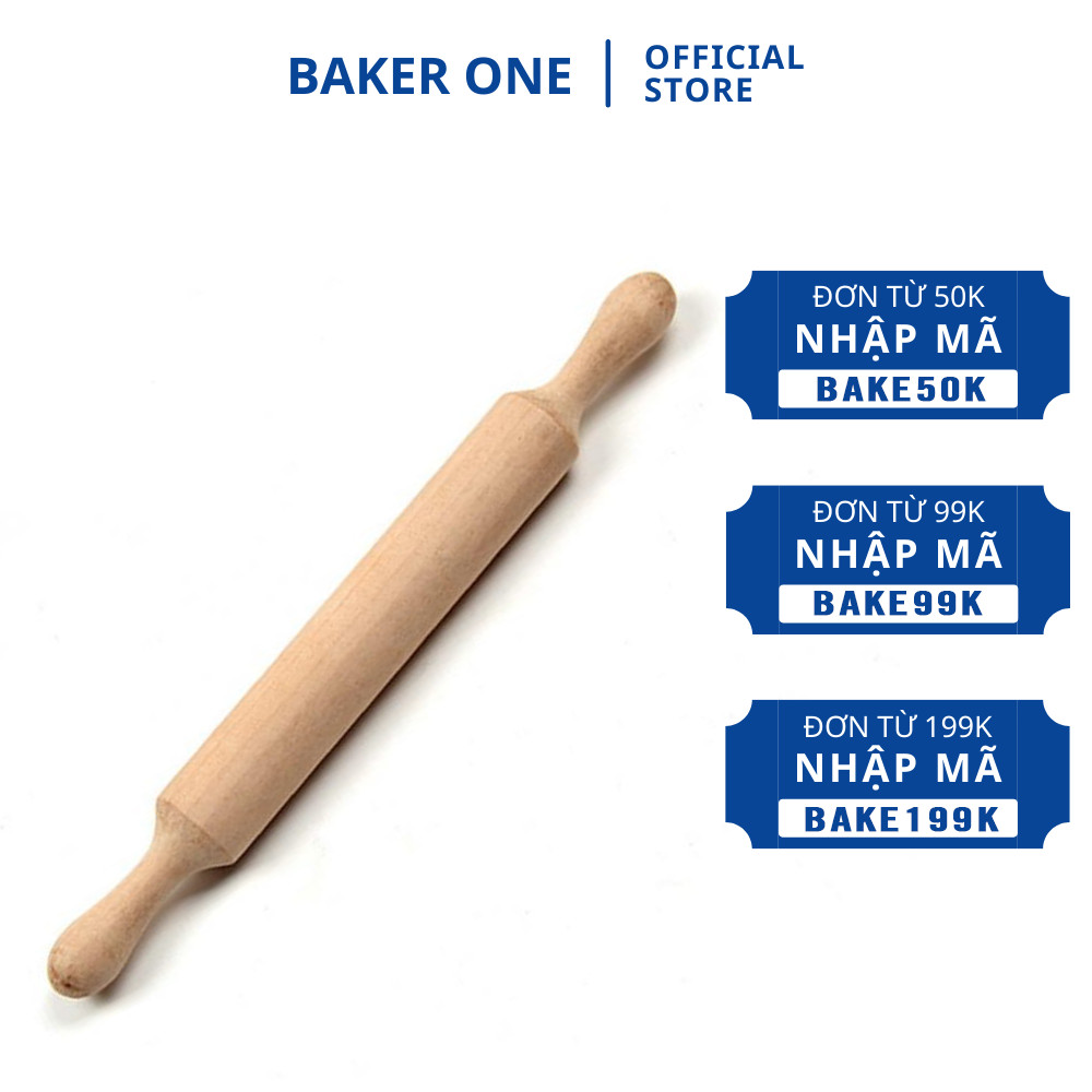 Thanh Cán Bột Bằng Gỗ, Cây Cán Bột Làm Bánh, Nhào Bột Nhà Bếp - Dụng cụ làm bánh BAKER ONE